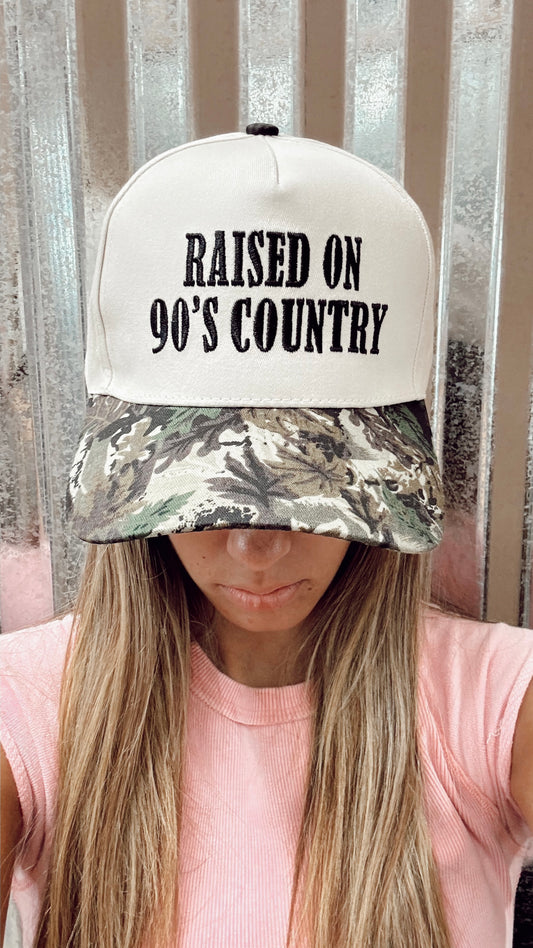 Raised on 90s Country Ball Cap - Camo