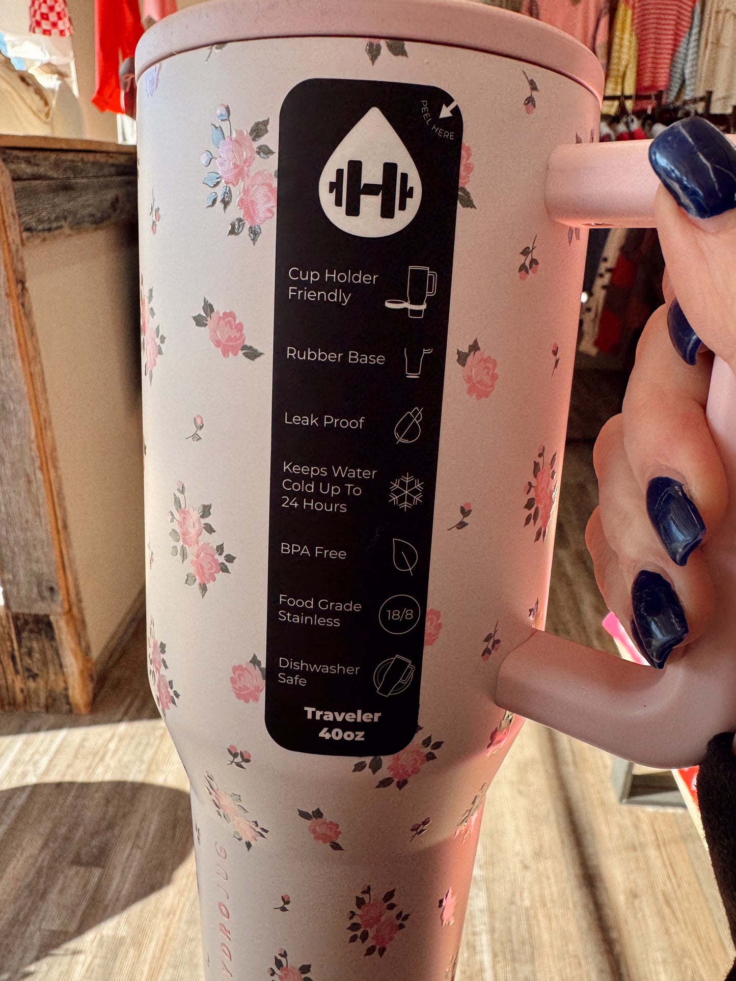 HydroJug 40 oz Traveler Tumbler - Wildrose