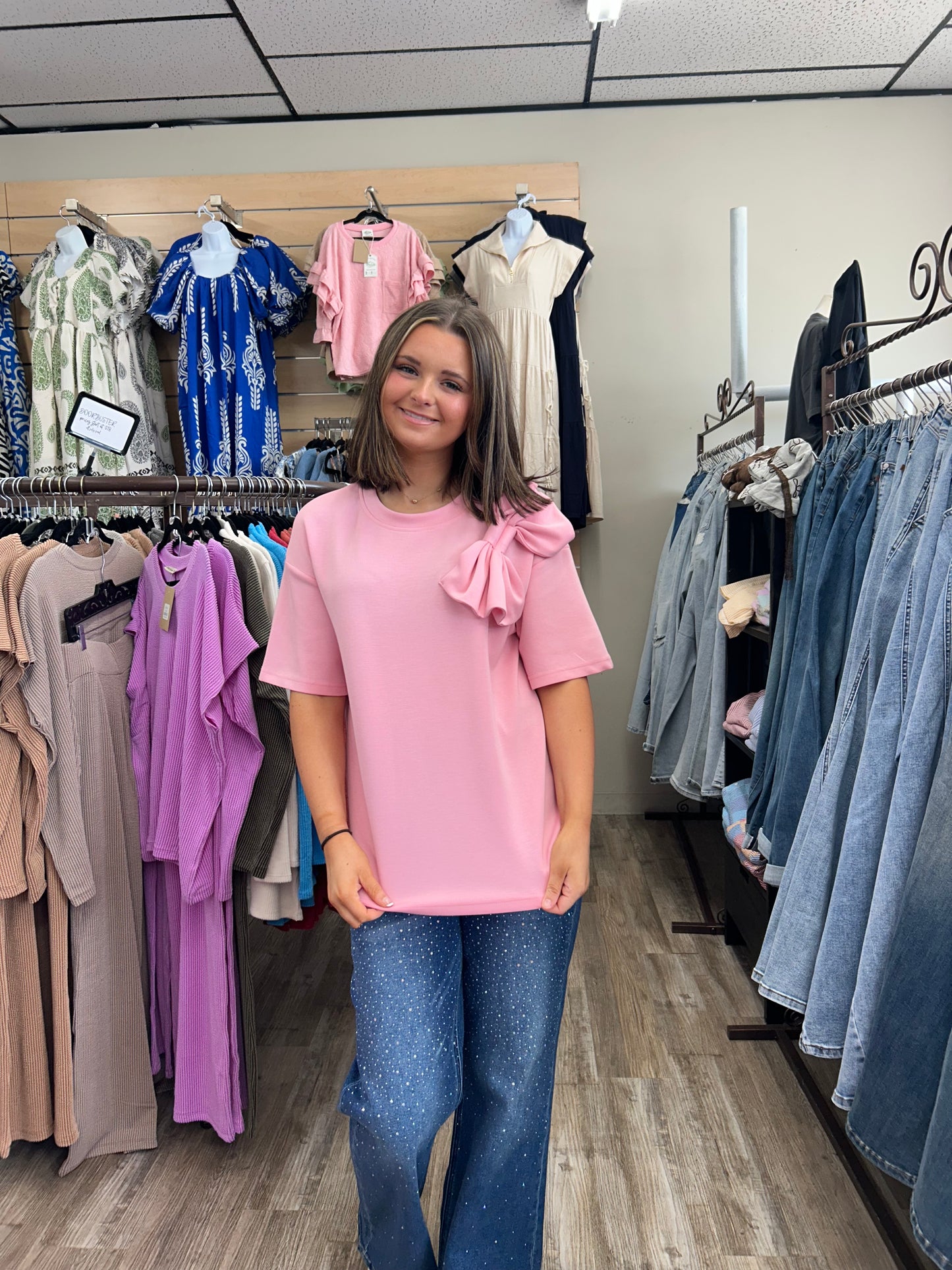 Pink Bow Top