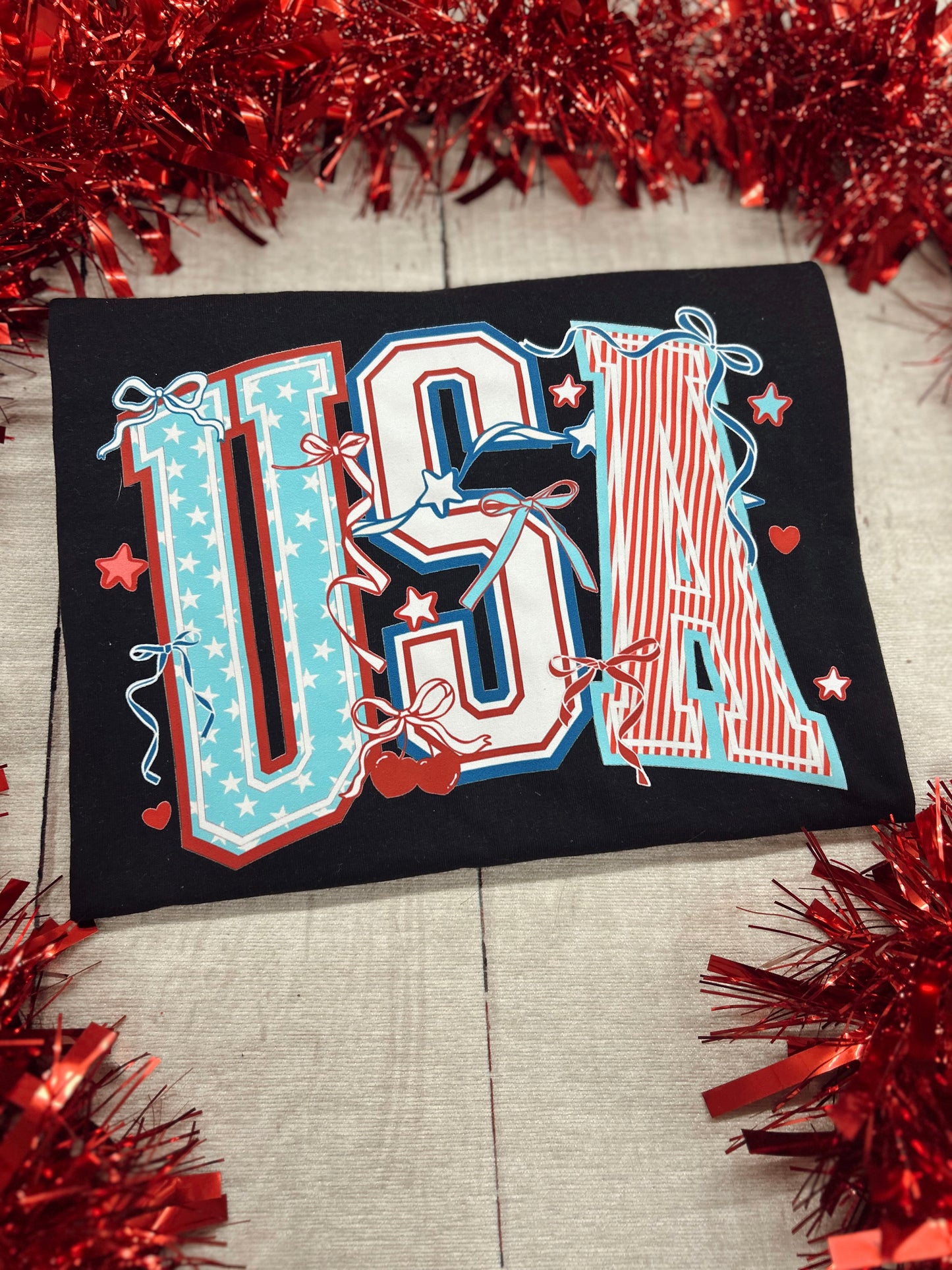 USA with Bows Graphic Tee