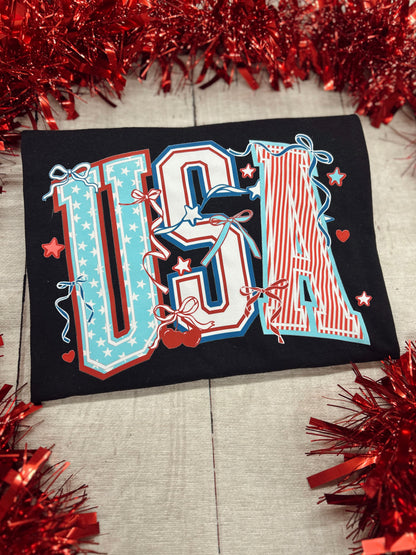 USA with Bows Graphic Tee