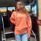 The Best Feeling Acid Wash Sweatshirt - Coral