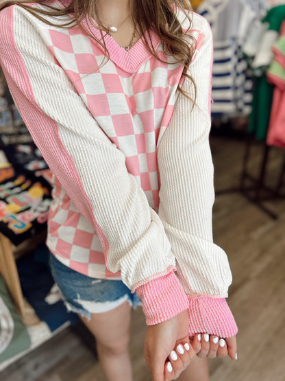 Pink Picnic Pullover Top