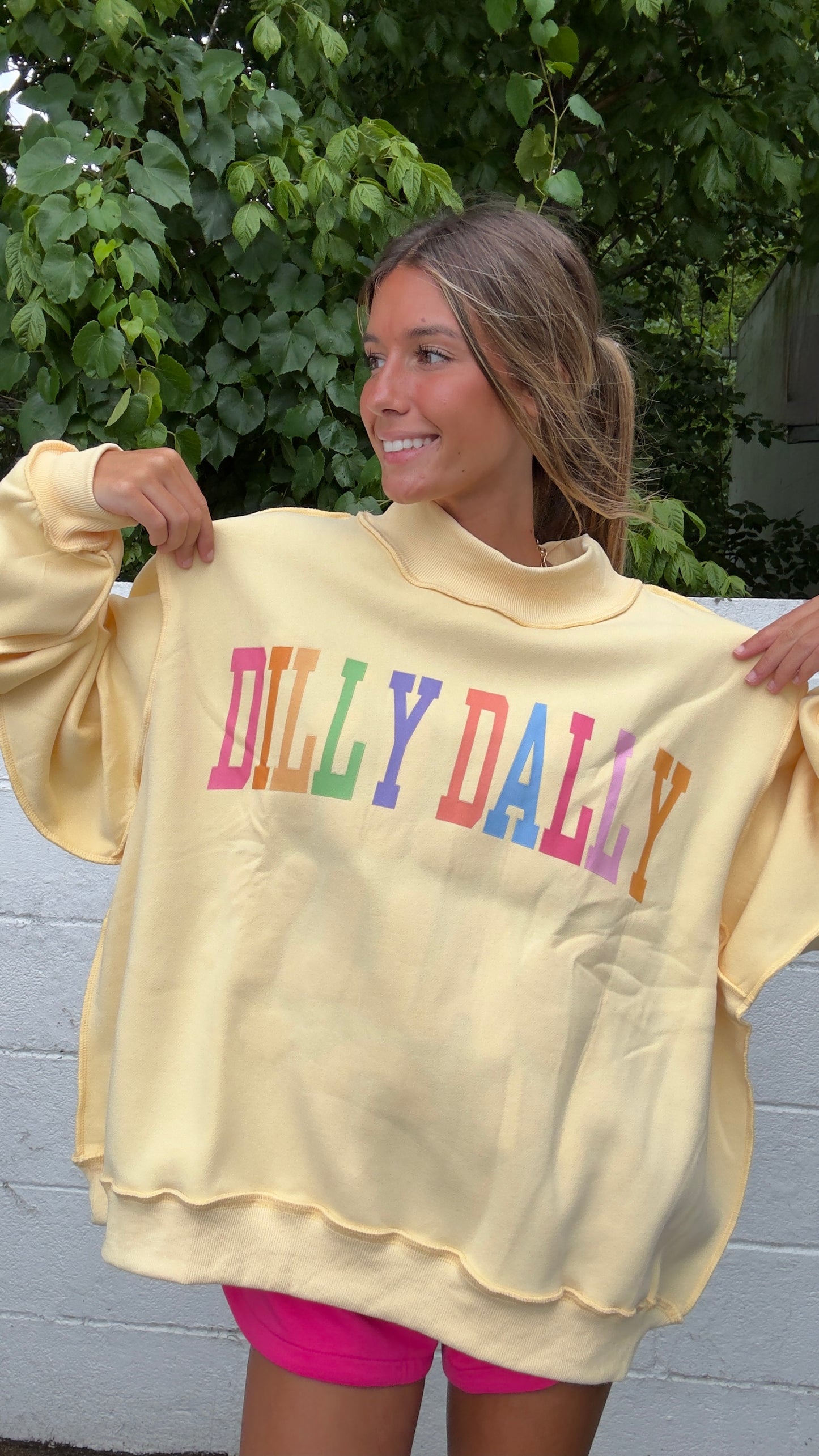 Dilly Dally Rainbow Reversible Sweatshirt