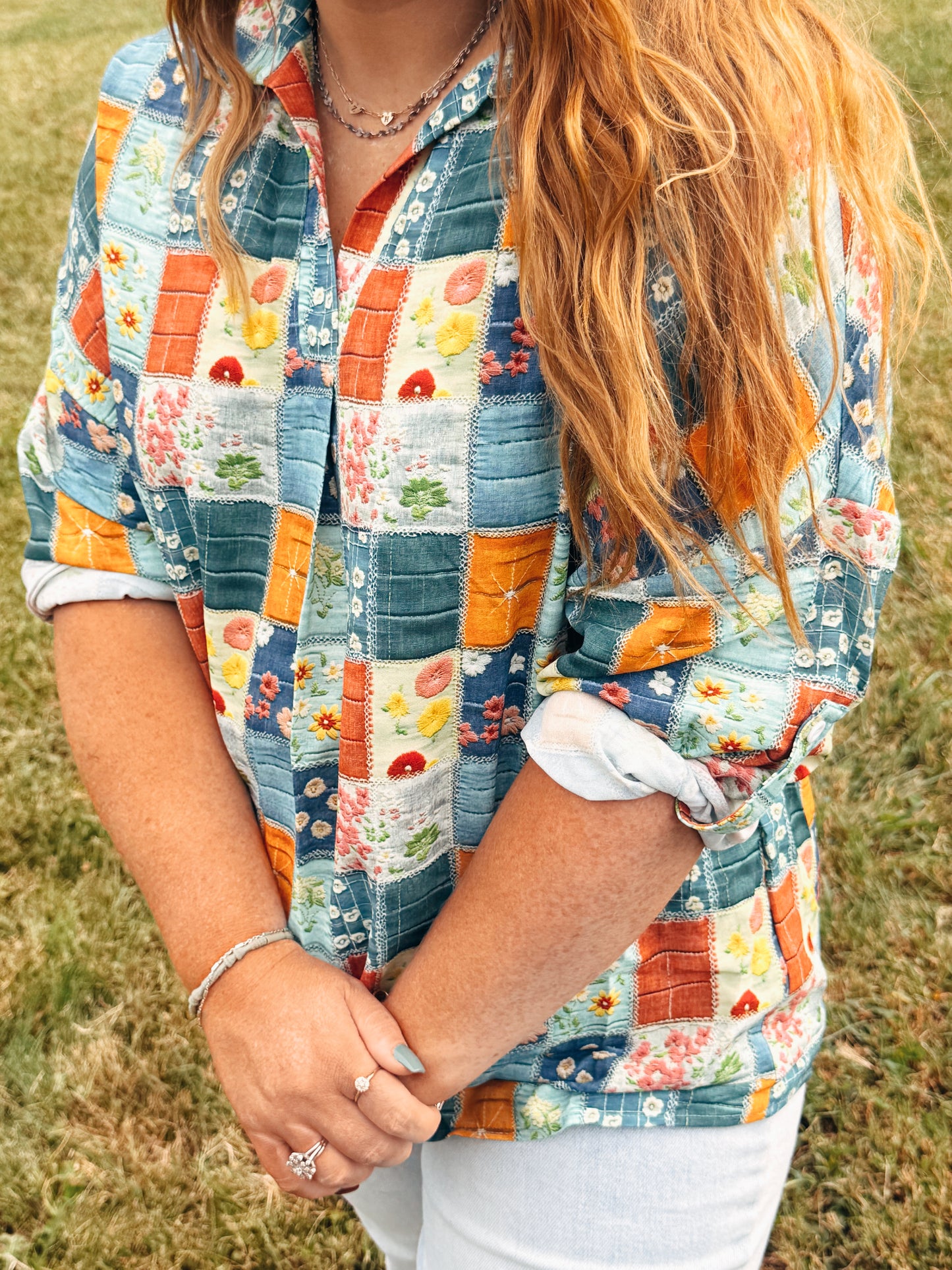 With Love Floral Patch Top