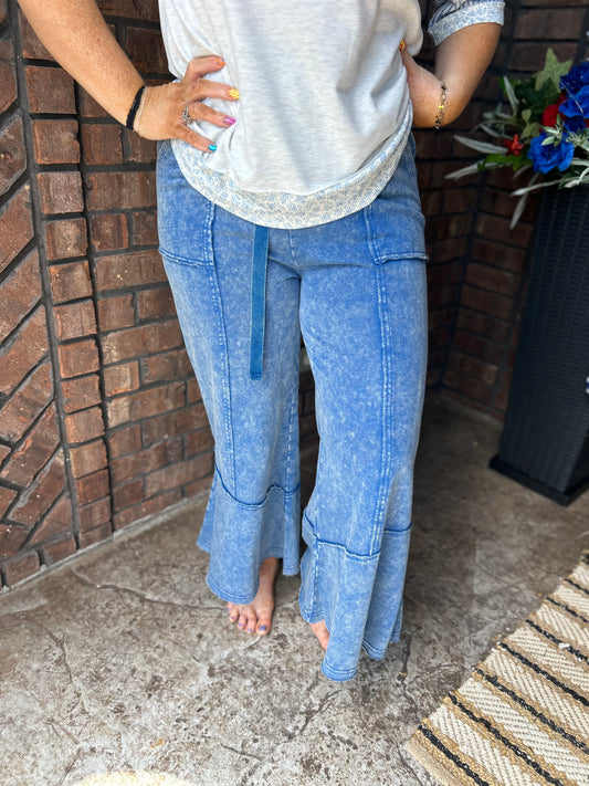 Talk Sweet To Me Flare Pants - Classic Blue