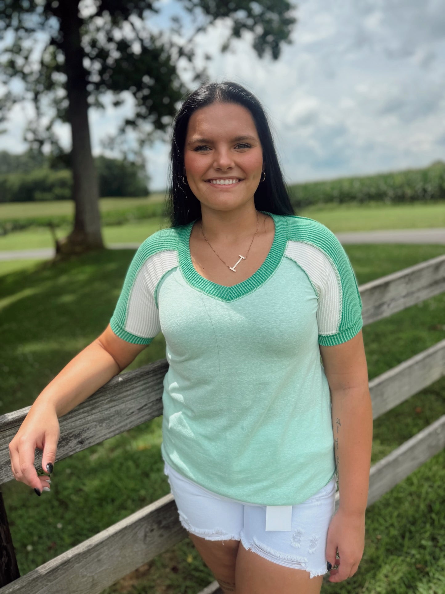Vintage Market V-Neck Top