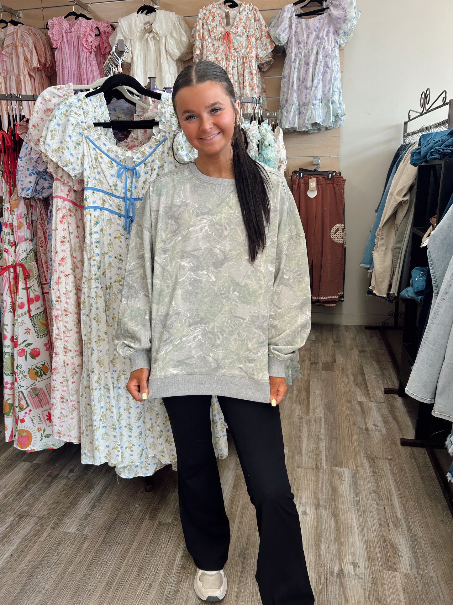Crushing Hard Camo Top - Olive