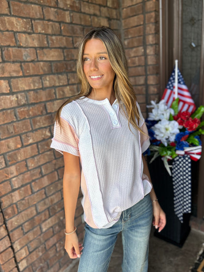 Even Better Colorblock Henley Top