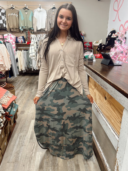 Back Home Babe Camo Skirt