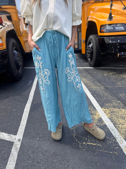 Off For Today Flare Pants - Jade