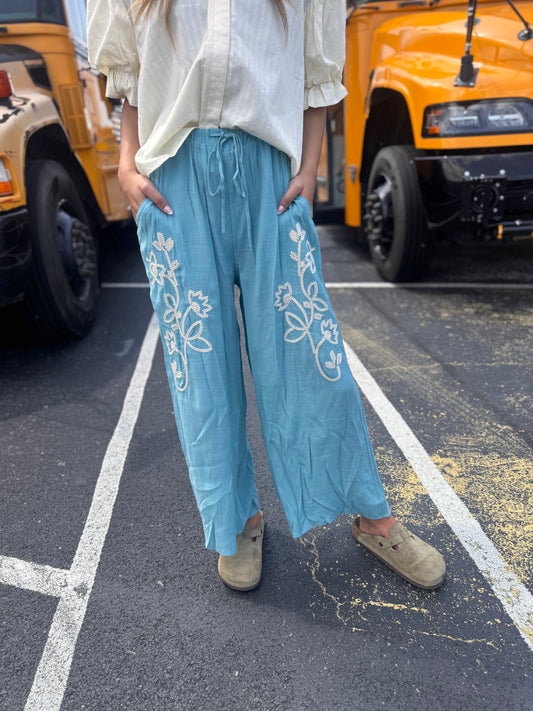 Off For Today Flare Pants - Jade