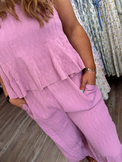 Shut Up & Kiss Me Jumpsuit - Lavender