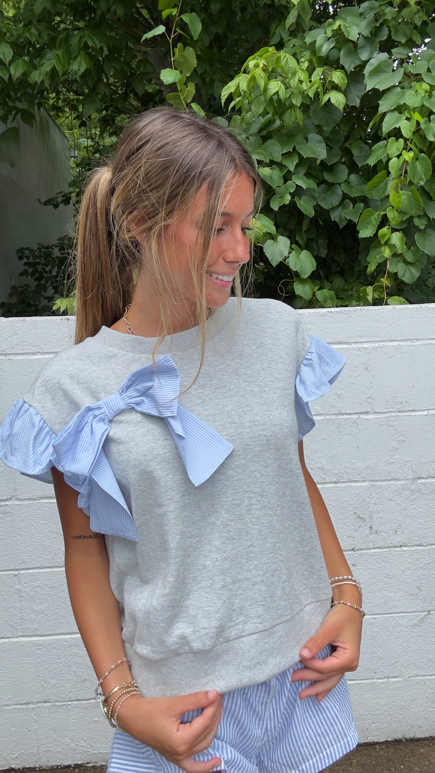 Forever Young Top- Heather Grey