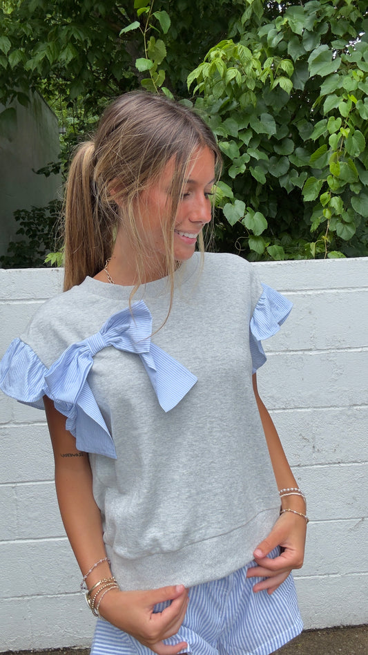 Forever Young Top- Heather Grey