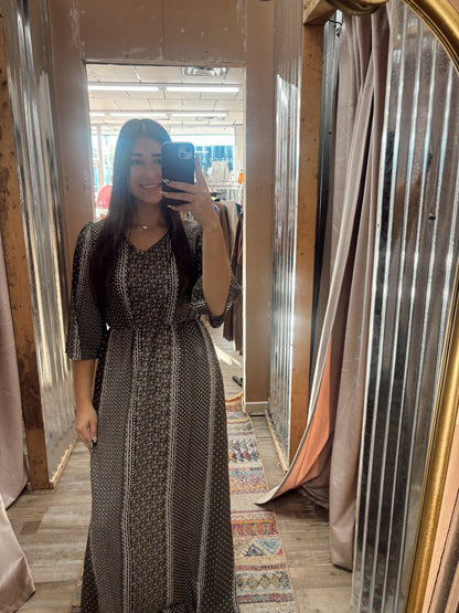 DB - Floral Olive Maxi Dress