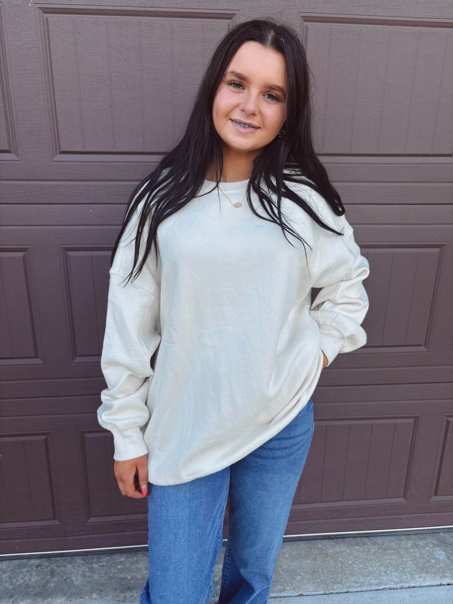 Sweater Weather Oversized Sweater - Cream