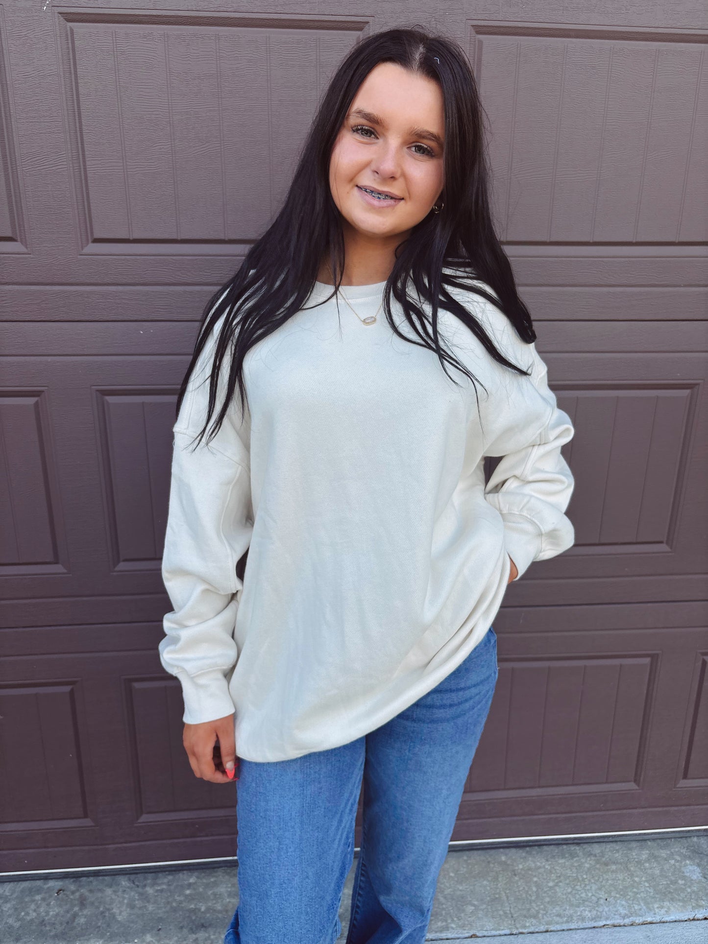 Sweater Weather Oversized Sweater - Cream