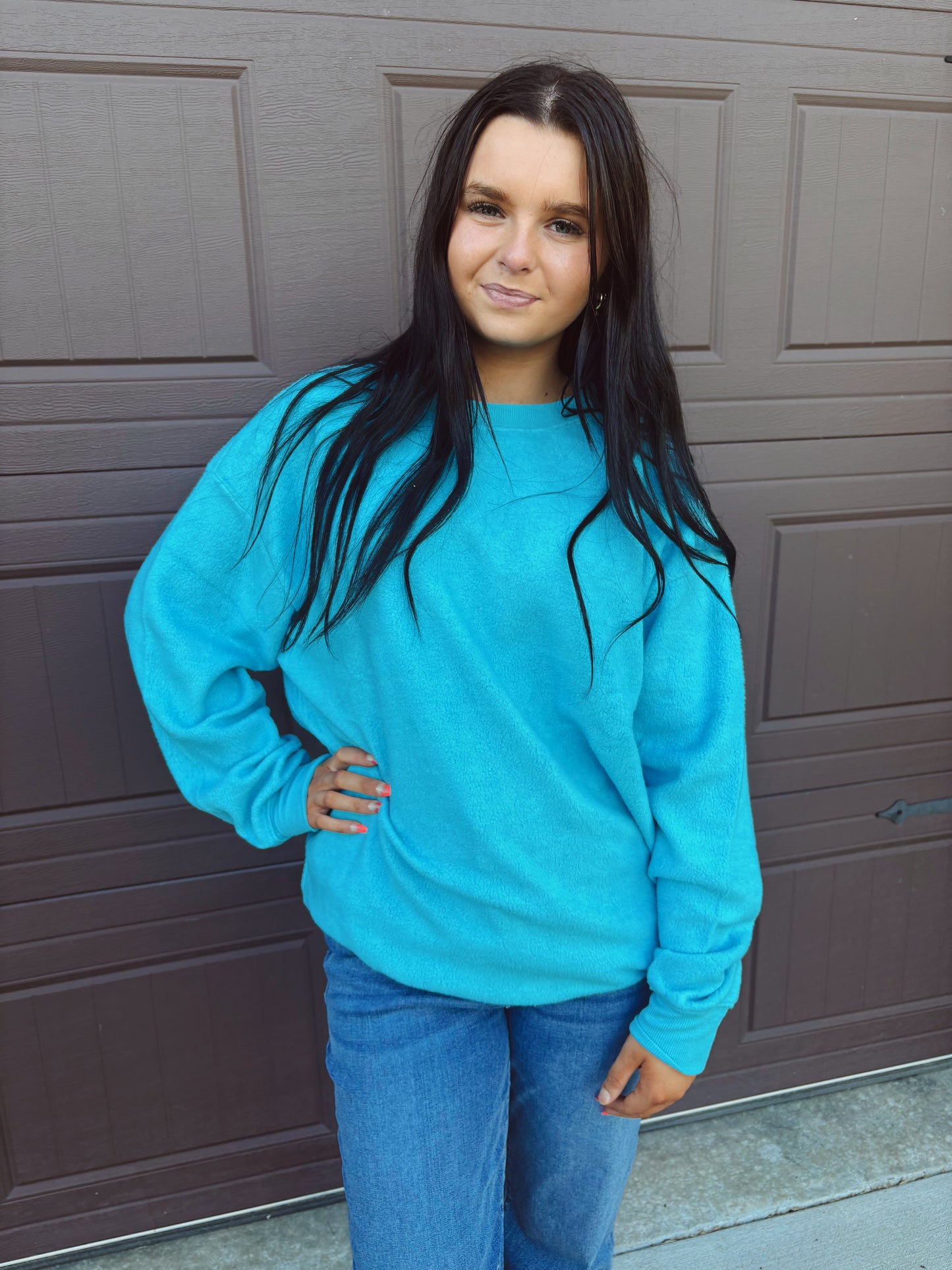 Sweater Weather Oversized Sweater - Sky