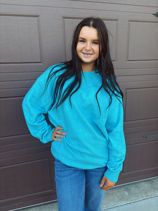 Sweater Weather Oversized Sweater - Sky