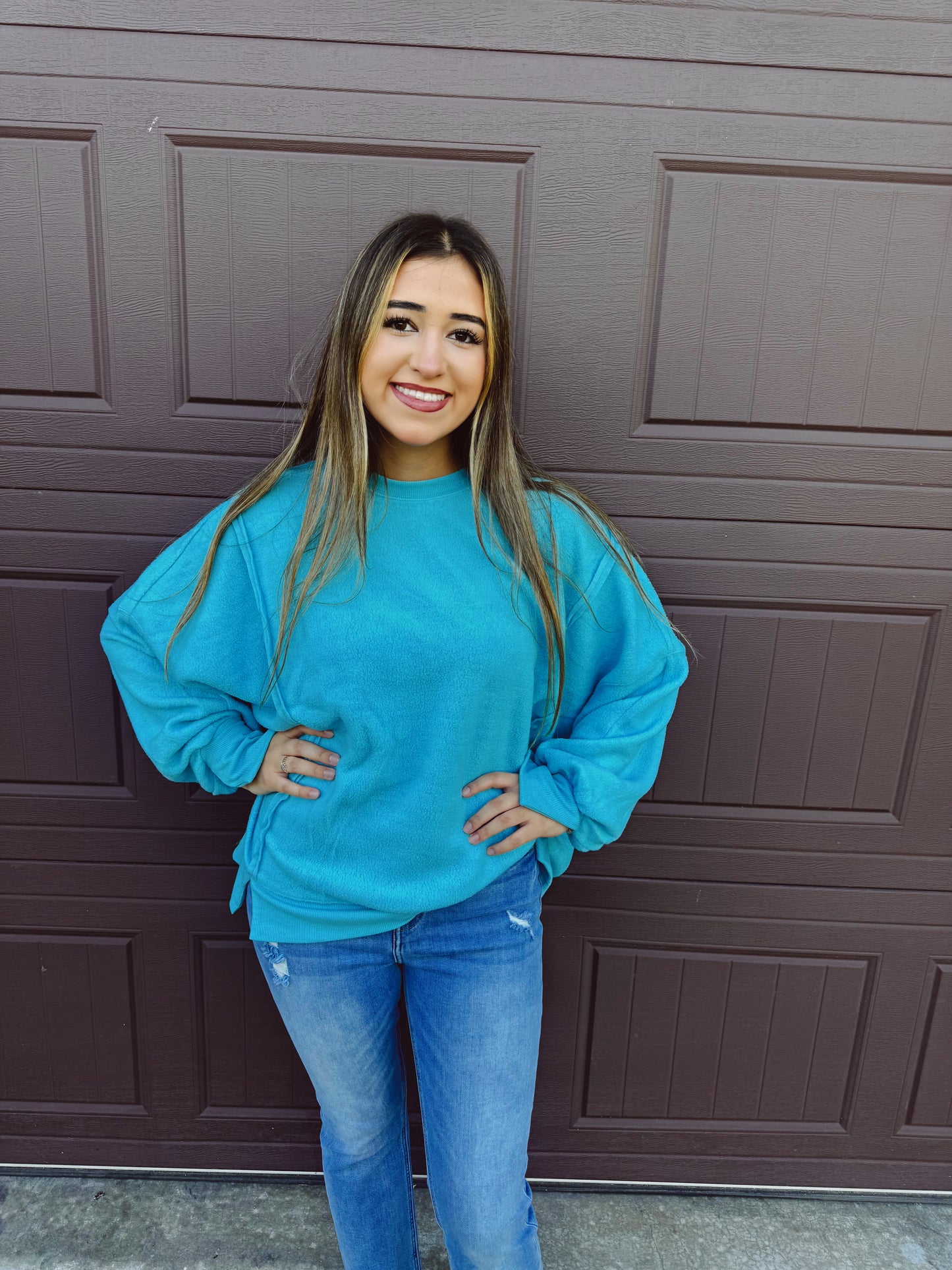 Front Porch Mornings Sweater - Sky