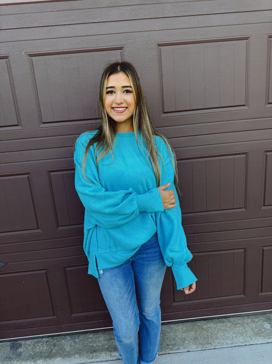 Front Porch Mornings Sweater - Sky