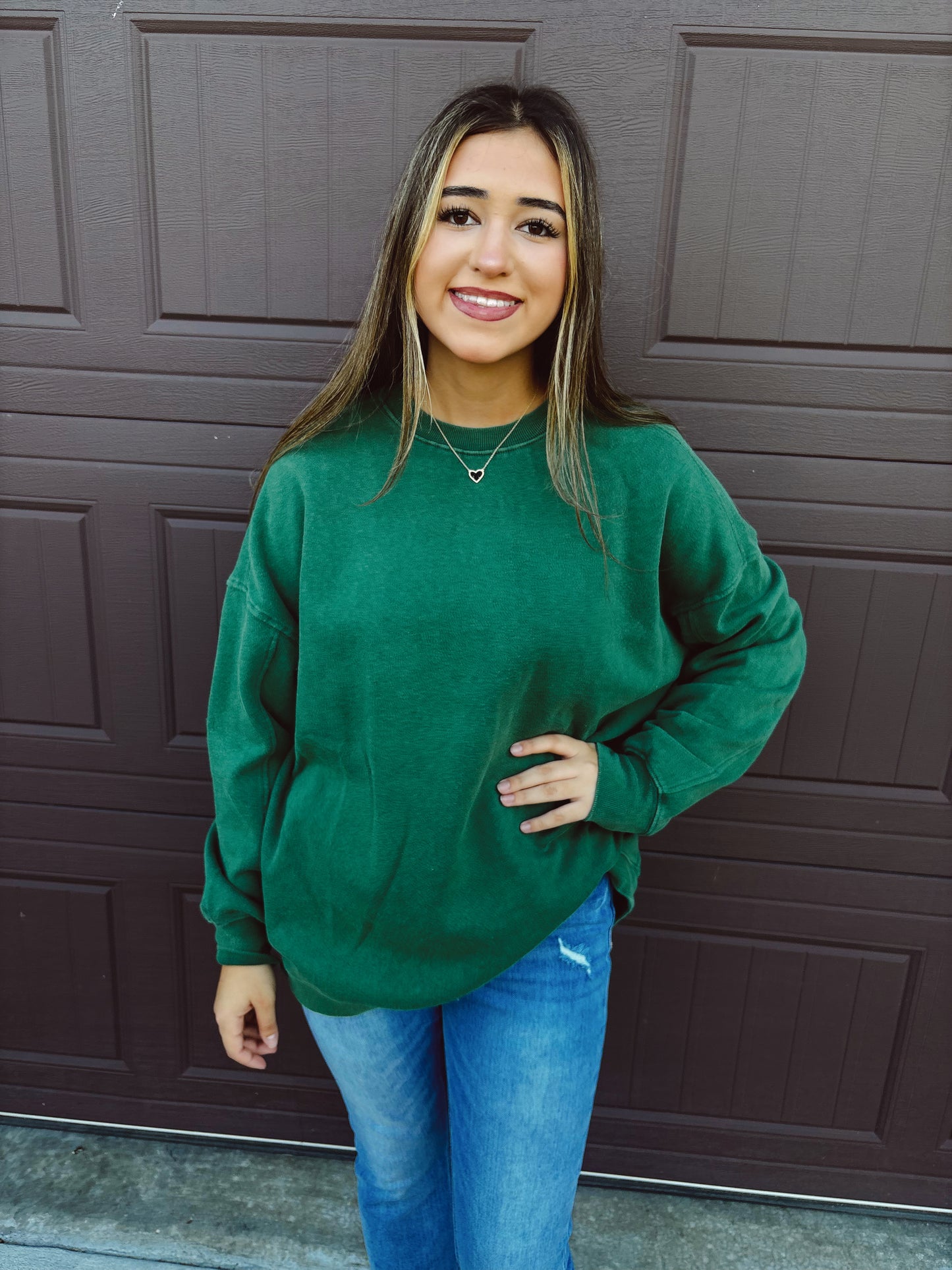 Cozy Cabin Club Sweatshirt - Dark Green
