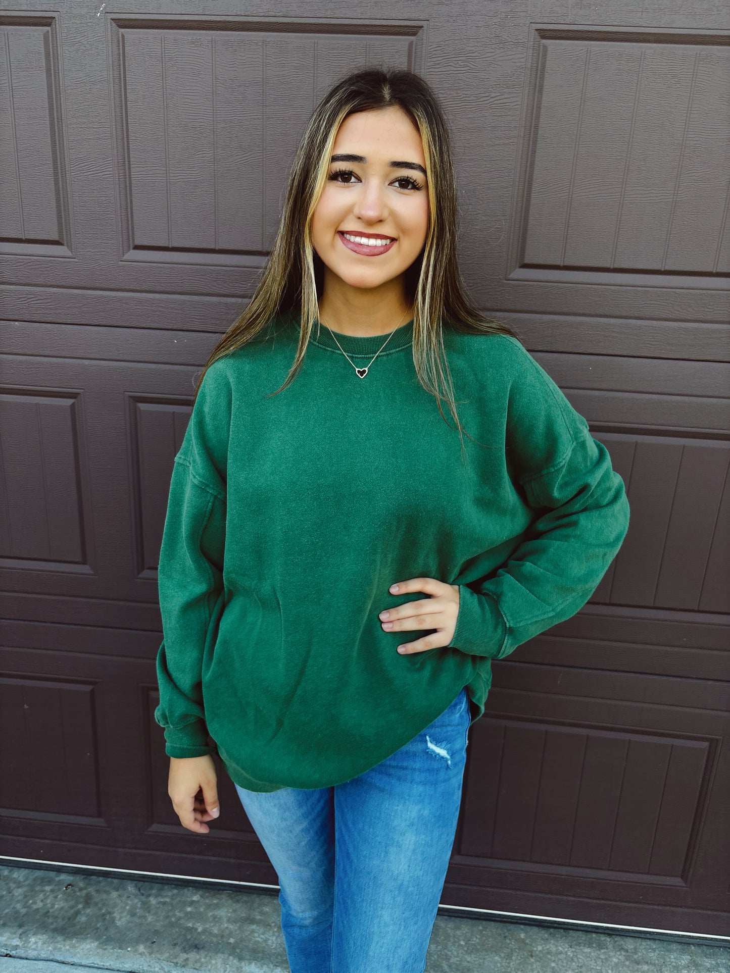 Cozy Cabin Club Sweatshirt - Dark Green