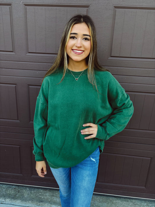 Cozy Cabin Club Sweatshirt - Dark Green