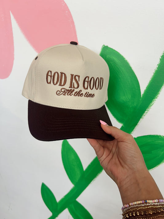 God is Good All The Time Ball Cap - Brown