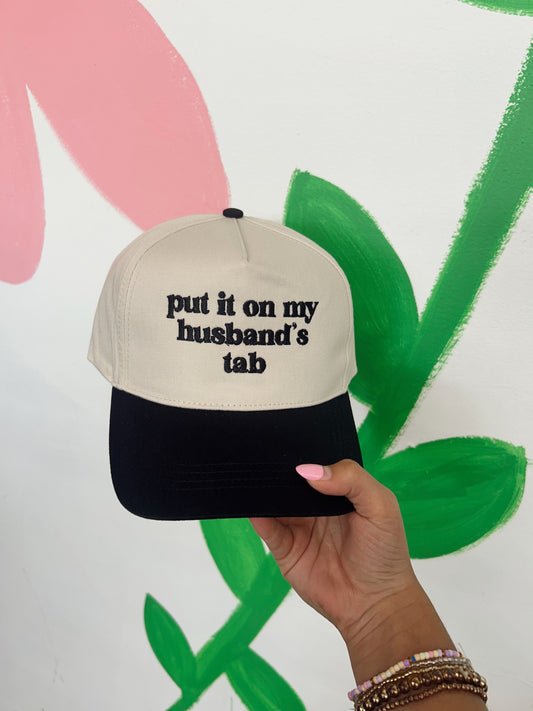 Put It On My Husbands Tab Ball Cap - Black