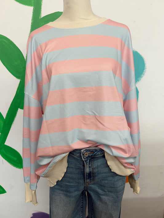 Blush Hour Striped Top - Curvy
