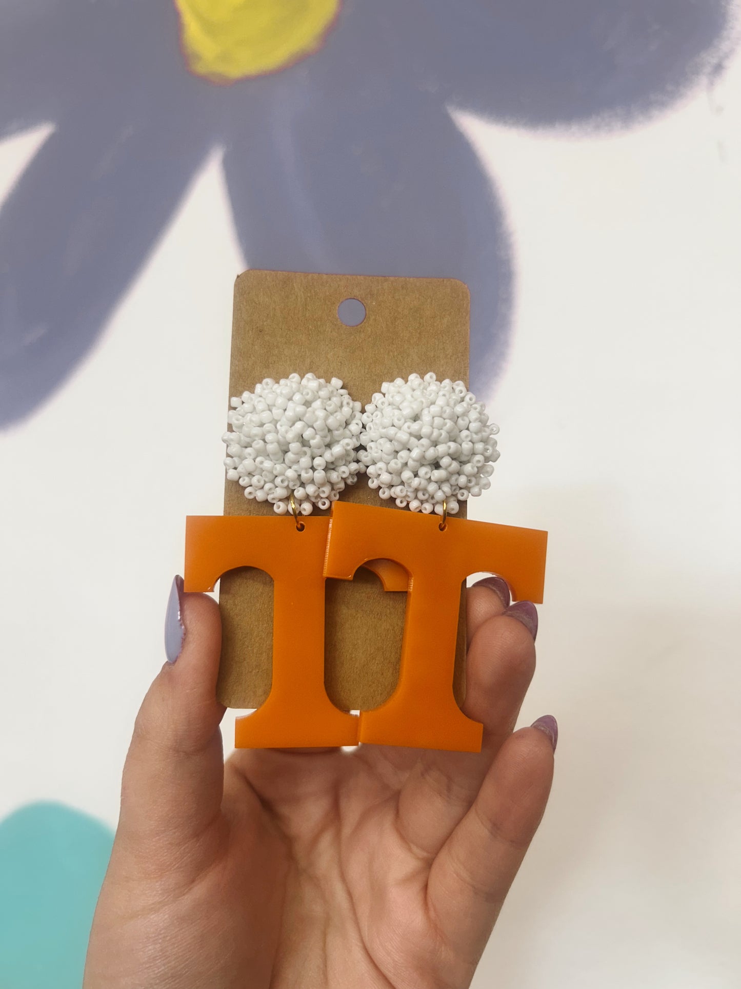 Orange Power T Earrings