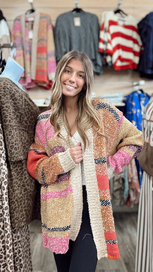 Ain't She Sweet Cardigan - Fuschia Mustard
