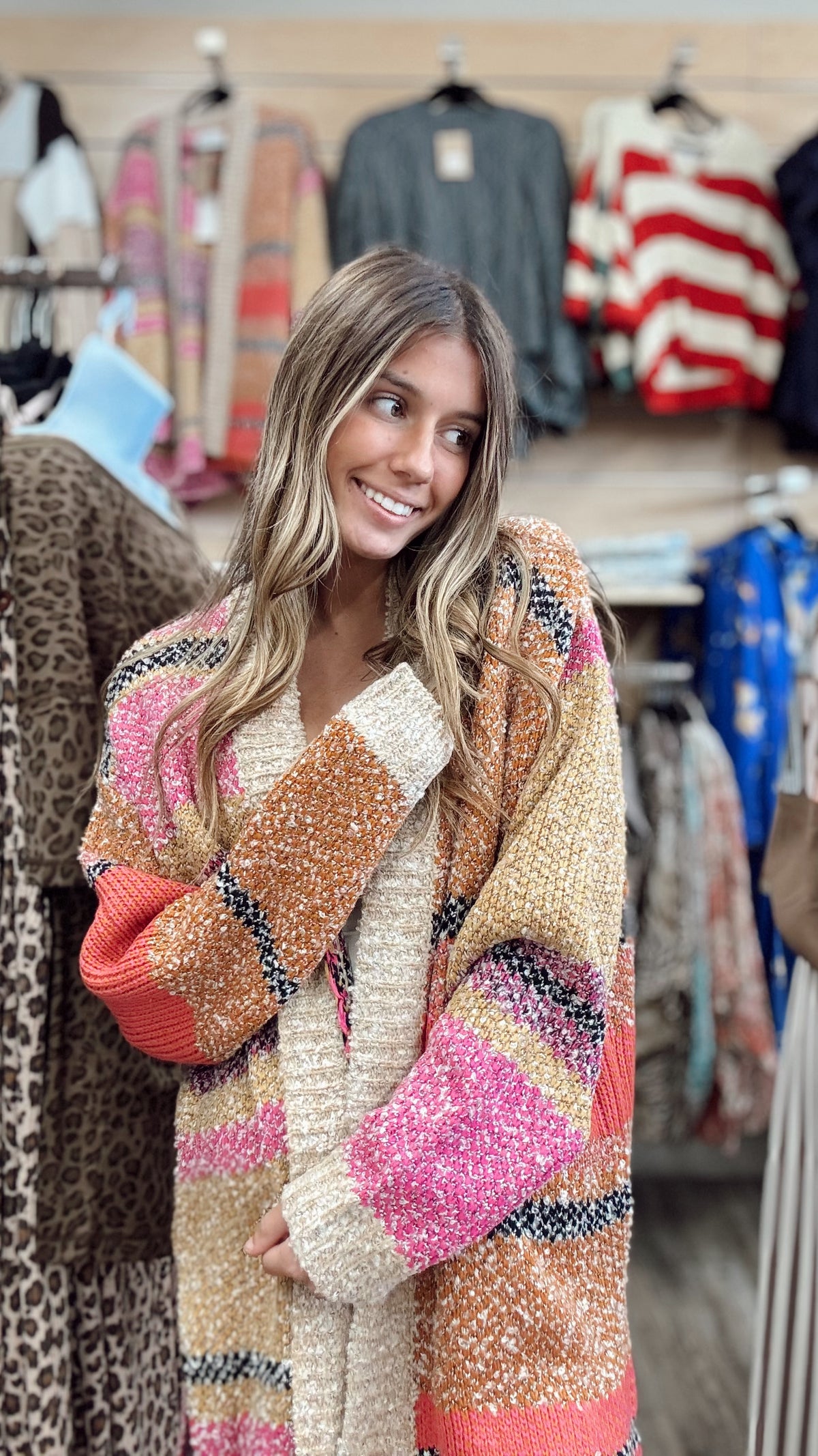 Ain't She Sweet Cardigan - Fuschia Mustard