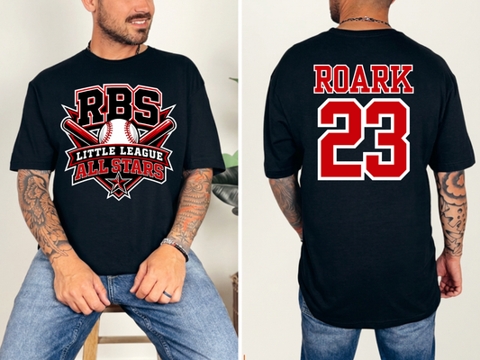 RBS Little League All Stars - Baseball Black Shirt