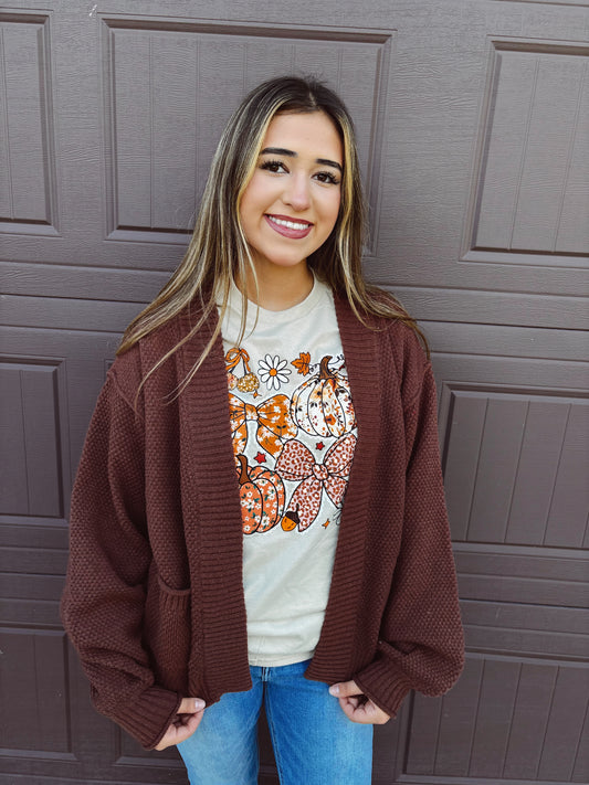 Cloud Nine Cardigan - Chestnut
