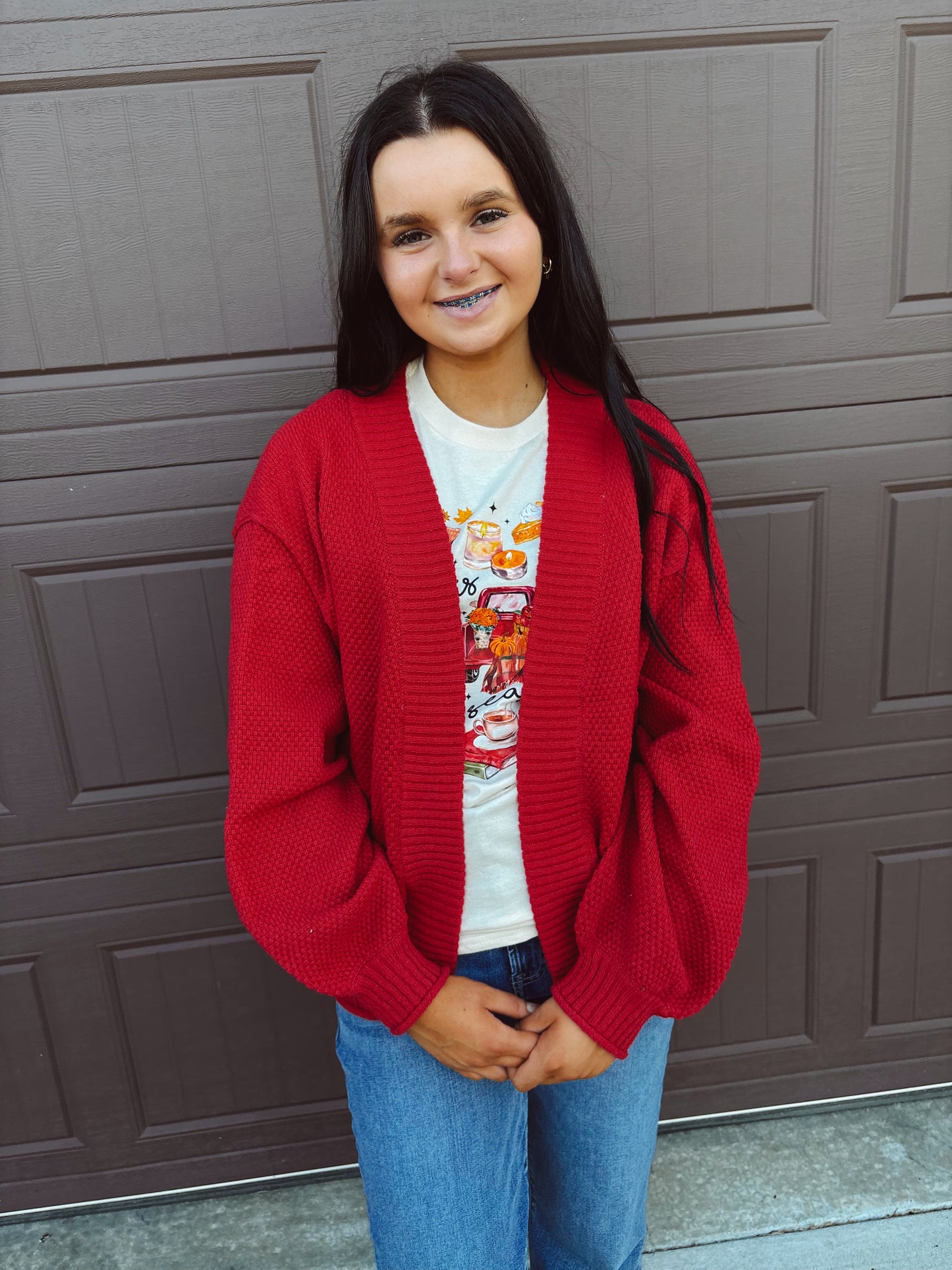 Cloud Nine Cardigan - Red