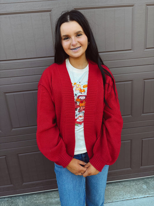 Cloud Nine Cardigan - Red