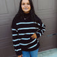 All Wrapped Up Striped Sweater - Black
