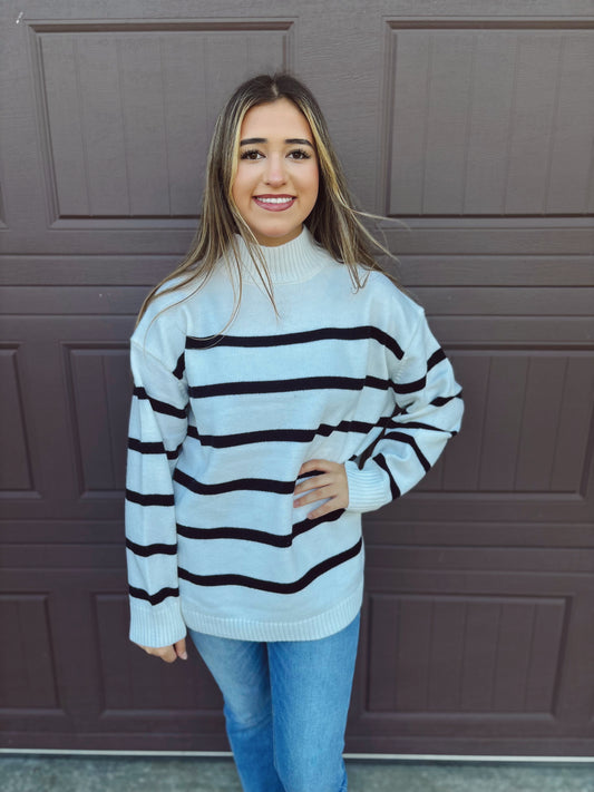 All Wrapped Up Striped Sweater - Cream
