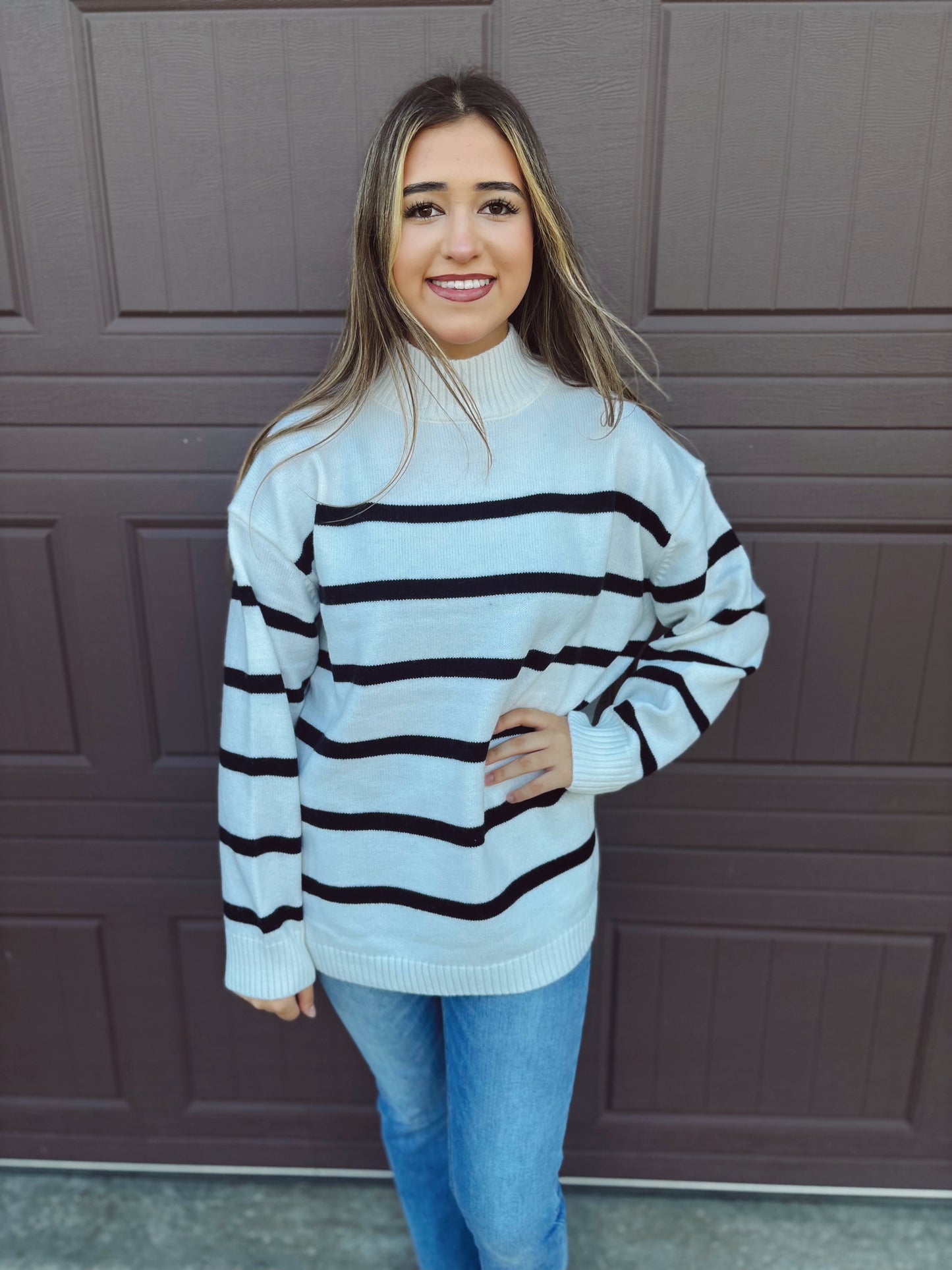 All Wrapped Up Striped Sweater - Cream