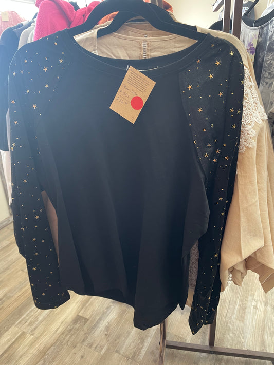 Just What I Need Star Sleeve Top