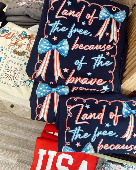 Land of the Free Graphic Tee- Gildan