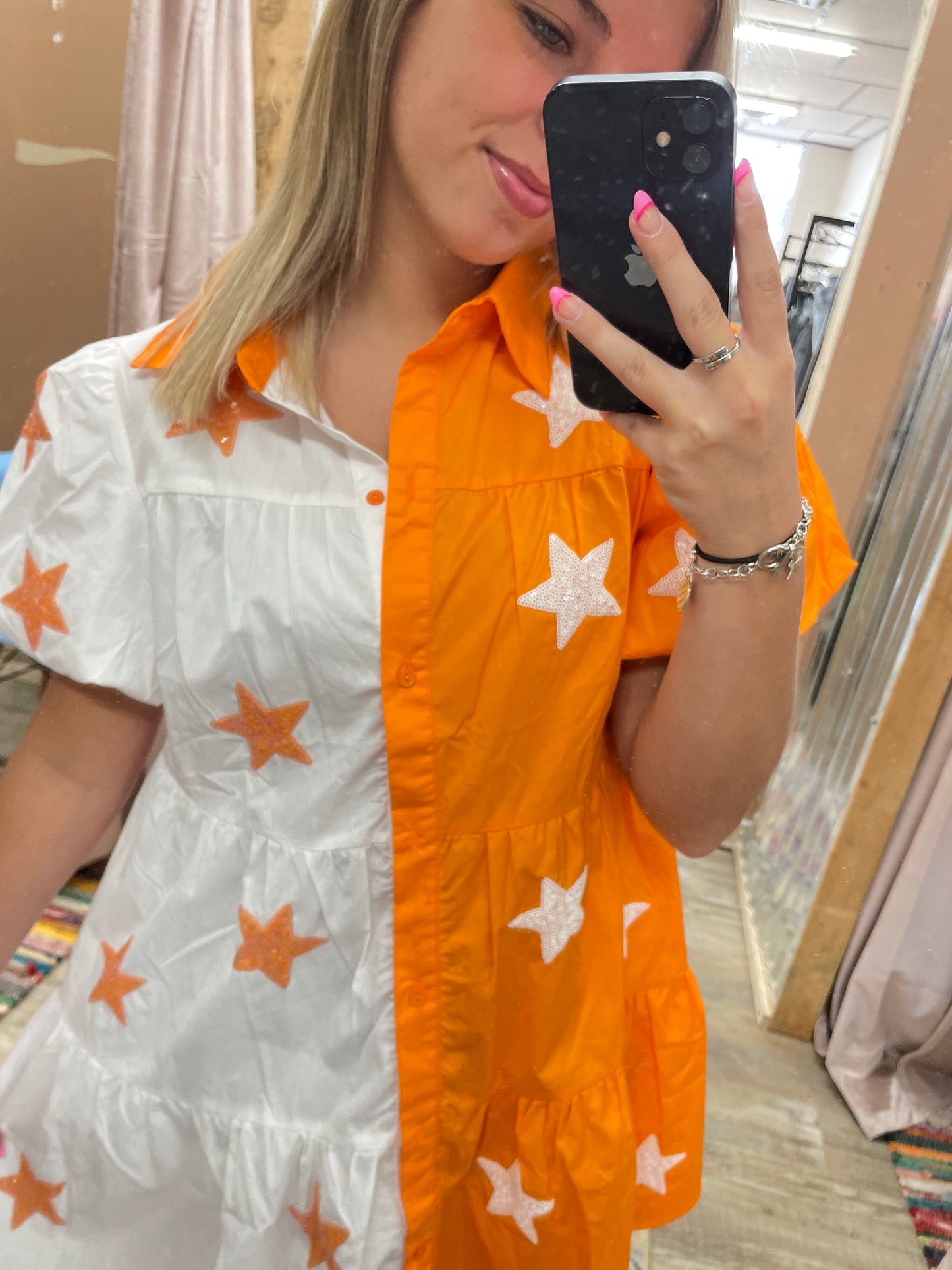 Go Big Orange Star Dress