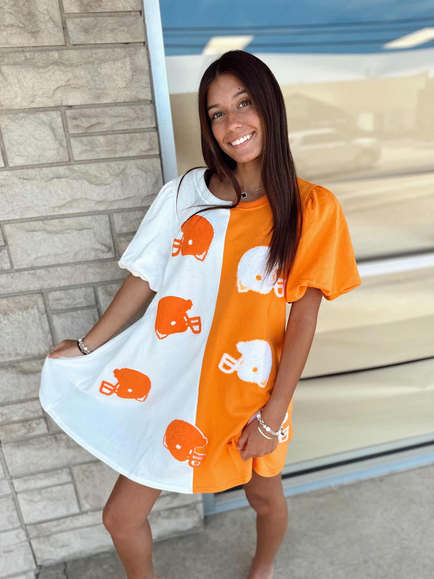 The Vols Win Helmet Sequins Dress