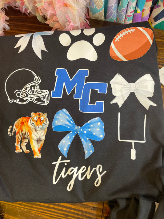 MC, Tigers, Bow, Helmet Graphic Tee