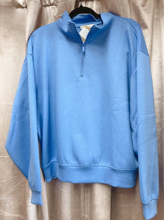 Scuba Half Zip Pullover Sweatshirt - Cornflower Blue