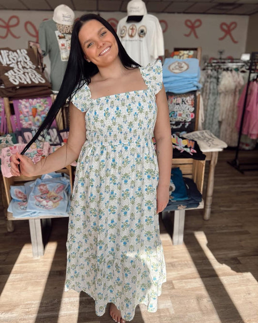 Dream State Floral Dress - Blue