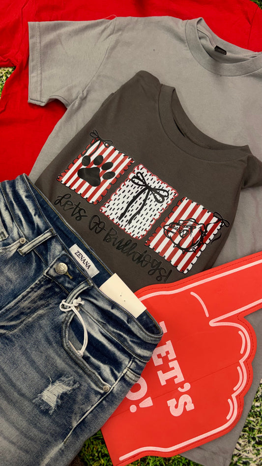Lets Go Bulldogs Cute Frames Graphic Tee